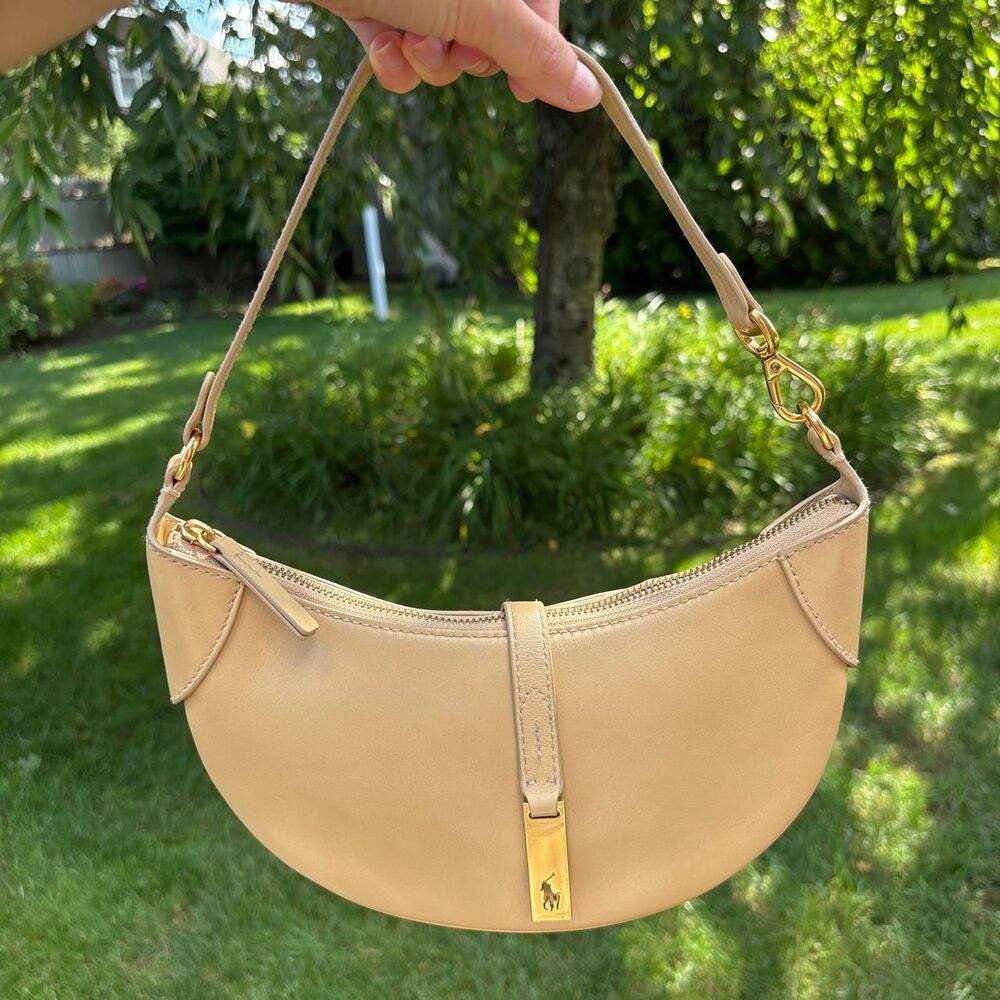 Polo Ralph Lauren Small Polo ID Leather Shoulder Bag